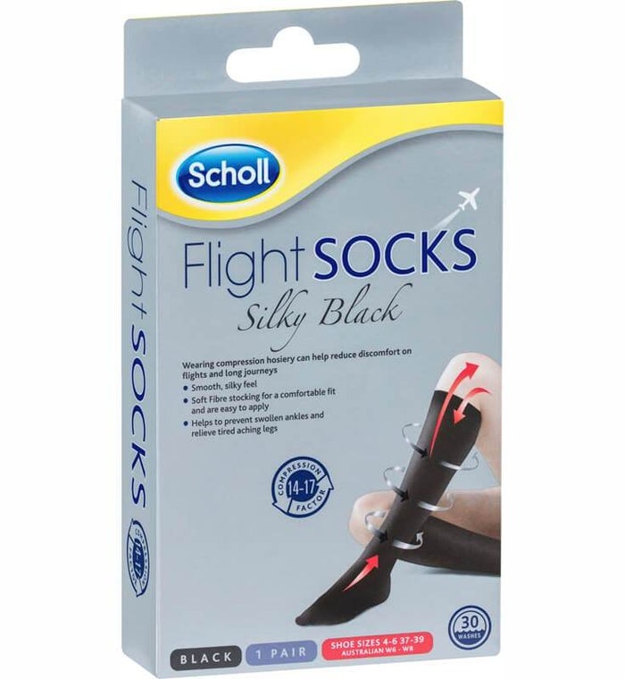 Scholl Flight Socks Compression Hosiery Ladies Silky 6-8 - Life Pharmacy Orewa