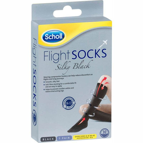 Scholl Flight Socks Compression Hosiery Ladies Natural 6-8 - Life Pharmacy Orewa