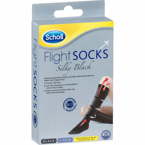 Scholl Flight Socks Compression Hosiery Ladies Natural 4-6 - Life Pharmacy Orewa