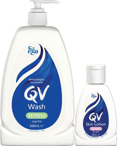 Qv Wash 500Ml + Lotion 50Ml - Life Pharmacy Orewa