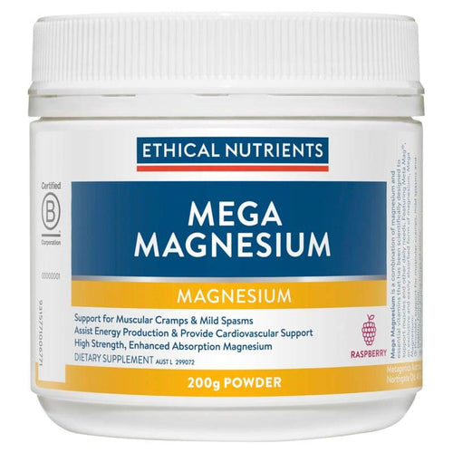 Ethical Nutrients Megazorb Mega Magnesium Powder 200G - Raspberry - Life Pharmacy Orewa