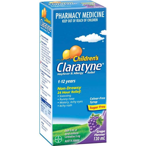Claratyne Child Syrup Grape 120Ml - Life Pharmacy Orewa