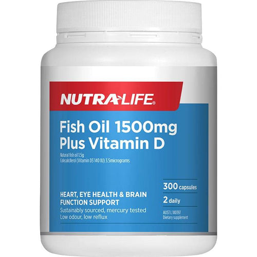 Nutralife Fish Oil 1500Mg + Vitamin D 300 Capsules - Life Pharmacy Orewa