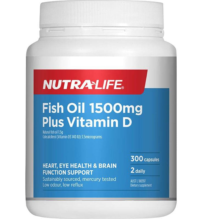 Nutralife Fish Oil 1500Mg + Vitamin D 300 Capsules - Life Pharmacy Orewa