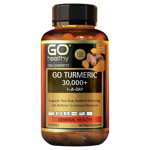 Go Healthy Turmeric 30,000+ 1-A-Day (30 Vcaps) - Life Pharmacy Orewa