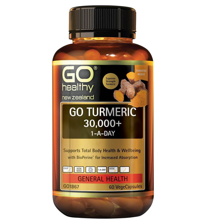 Go Healthy Turmeric 30,000+ 1-A-Day (30 Vcaps) - Life Pharmacy Orewa