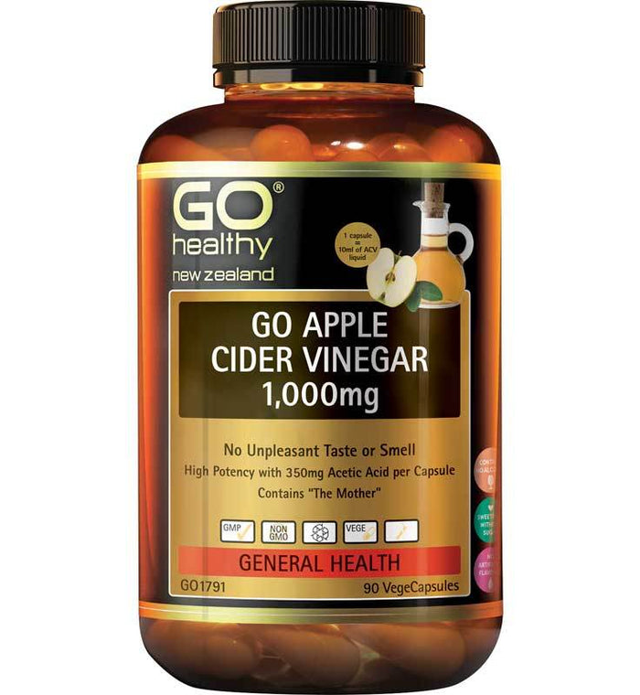 Go Healthy Apple Cider Vinegar 1,000Mg 150 Vegetable Capsules - Life Pharmacy Orewa