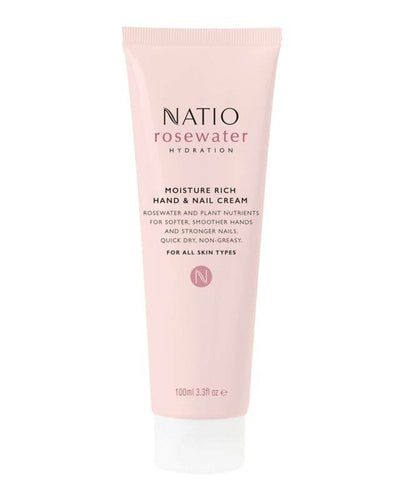 Natio Rosewater Hydration Moisture Rich Hand & Nail Cream - Life Pharmacy Orewa