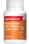 Nutra Life High Strength Vit C + D + Zinc 60