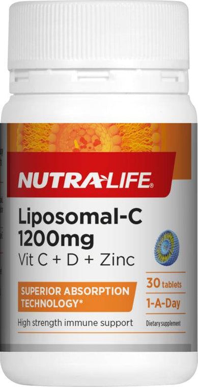 Nutra Life Liposomalc 1200Mg Vit C, D&Zinc 30 - Life Pharmacy Orewa