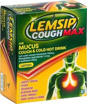 Lemsip Cough Max For Mucus Lemon Flavour Sachet 10S - Life Pharmacy Orewa