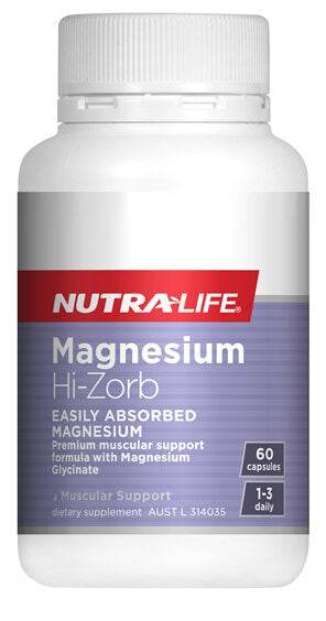 Nutralife Magnesium Hizorb 60 Capsules - Life Pharmacy Orewa