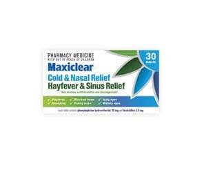 Maxiclear Cold And Nasal/Hayfever And Sinus Relief 30S - Life Pharmacy Orewa