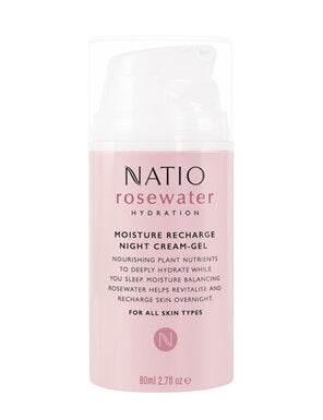 Natio Rosewater Hydration Moisture Recharge Night Cream-Gel - Life Pharmacy Orewa