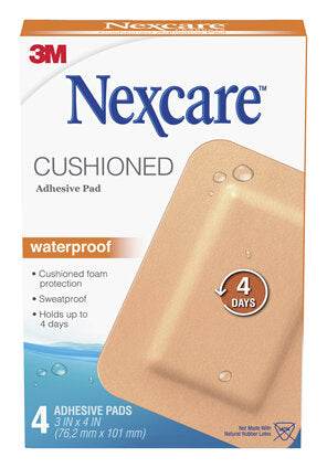Nexcare Cushioned W/Proof Adhes Pad 4 - Life Pharmacy Orewa