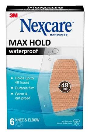 Nexcare Max Hold Waterproof Knee & Elbow Band 6S - Life Pharmacy Orewa