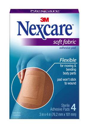 Nexcare Soft Fabric Adhes Gauze Pad 4 - Life Pharmacy Orewa