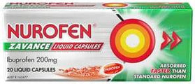 Nurofen Zavance Fast Pain Relief Liquid Capsules 200Mg Ibuprofen 20 Pack - Life Pharmacy Orewa