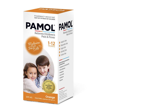 Pamol All Ages Orange Colourfree 200Ml - Life Pharmacy Orewa
