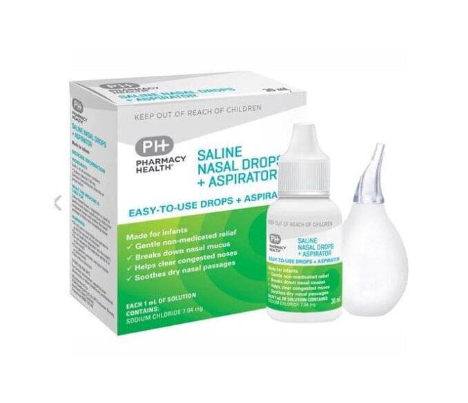 Ph Saline Nasal Drops + Aspirator 30Ml - Life Pharmacy Orewa