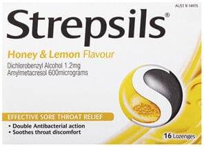 Strepsils Throat Lozenge Soothing Honey & Lemon 16 Pack - Life Pharmacy Orewa