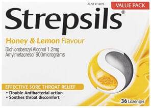 Strepsils Throat Lozenge Soothing Honey & Lemon 36 Pack - Life Pharmacy Orewa
