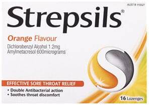 Strepsils Throat Lozenge Soothing Orange16 Pack - Life Pharmacy Orewa