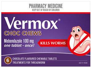 Vermox Chocolate Chews 6 Chews - Life Pharmacy Orewa